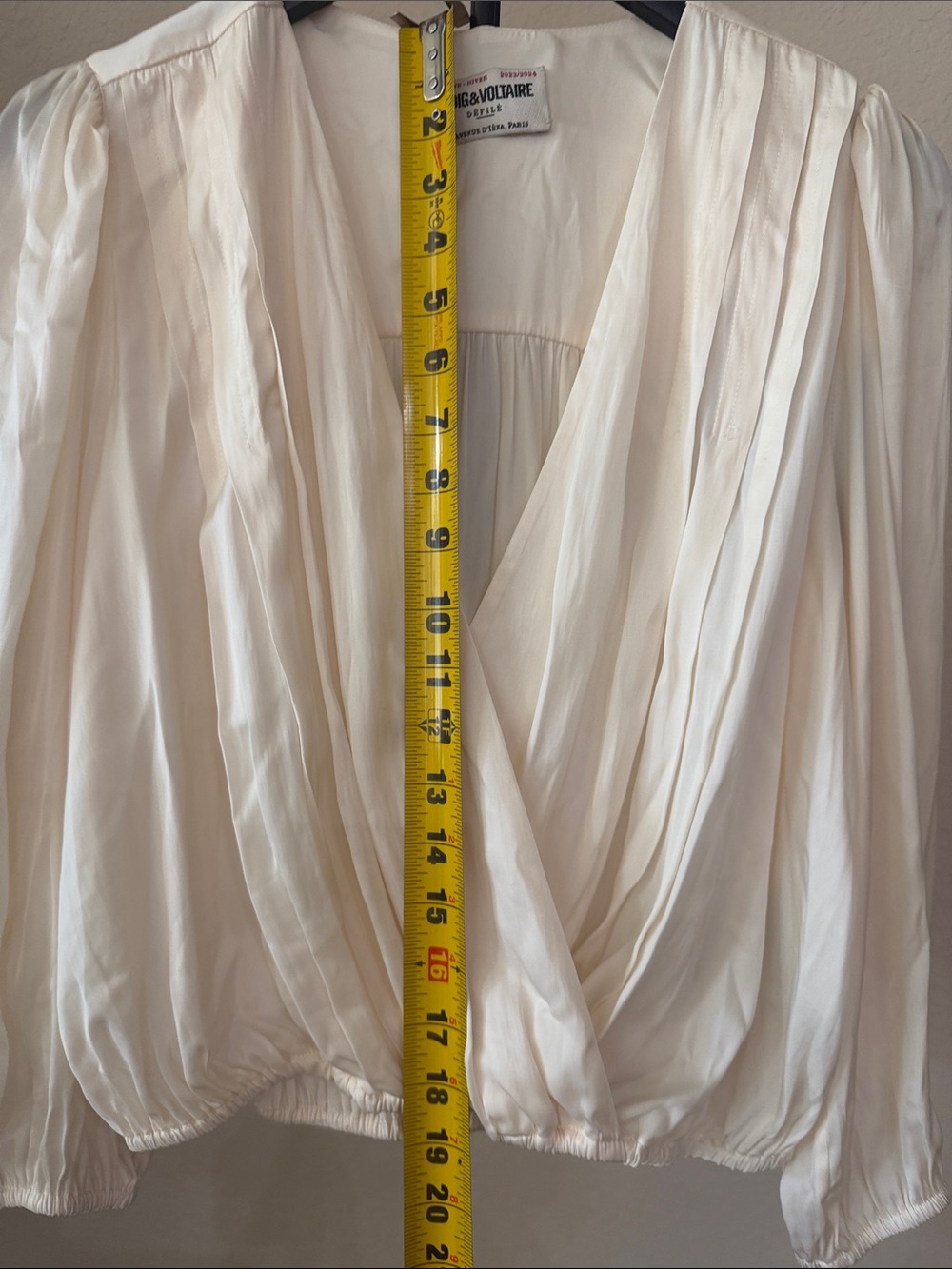 Zadig & Voltaire Ivory Wrap-Style Blouse - Picture 3 of 3